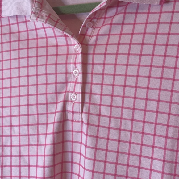 Lands End pink plaid polo - Picture 3 of 7